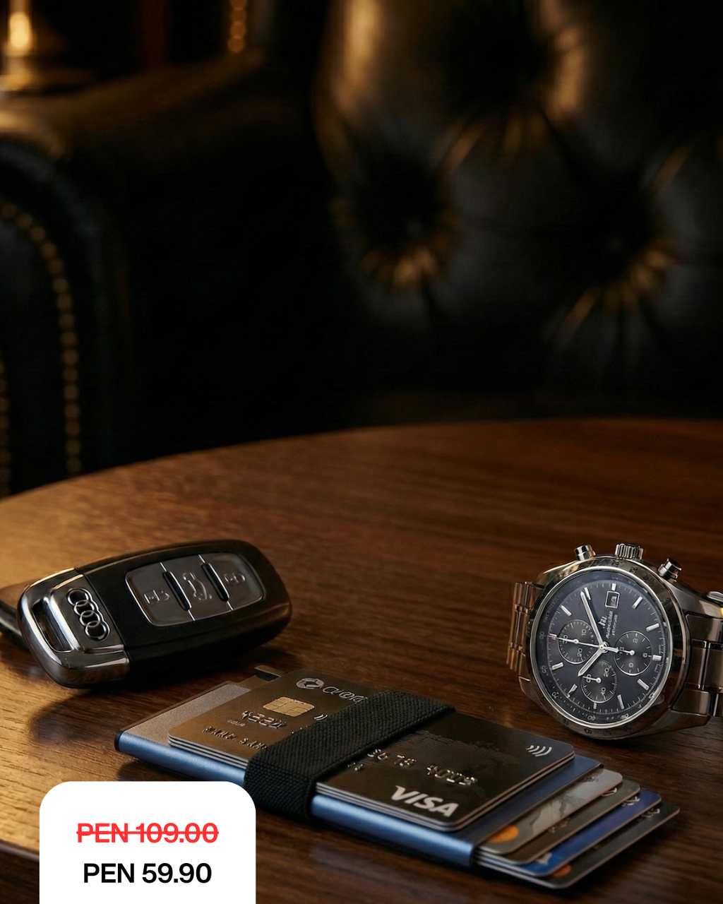 Tarjetero Inteligente Lumina - Azul Metalico